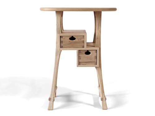 Ash Haar Side Table, Modern Nightstand with Two Drawers | Tables by Arid