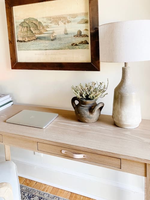 Veg-Tan Leather Handle [Round End] | Pull in Hardware by Keyaiira | leather + fiber | Artist Studio in Santa Rosa