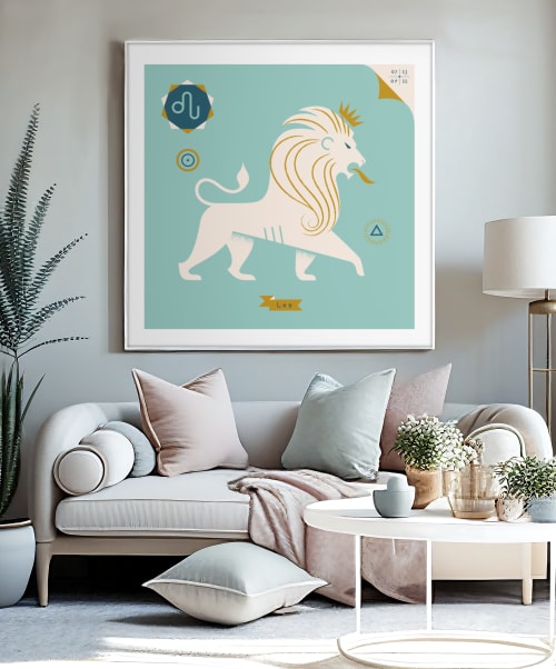 Celestial Zodiac Series – Aqua & Gold Edition | Prints by Kirsten Ulve