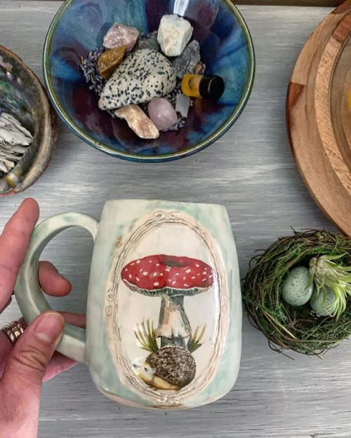 woodland mossy mug | Cups by Three Stars and A Sun Ceramics