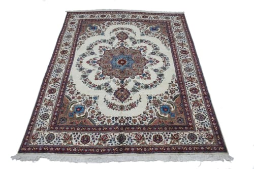 Vintage Ivory Traditional 10X13 Tabriz Persian Rug | Area Rug in Rugs by Magic Rugs
