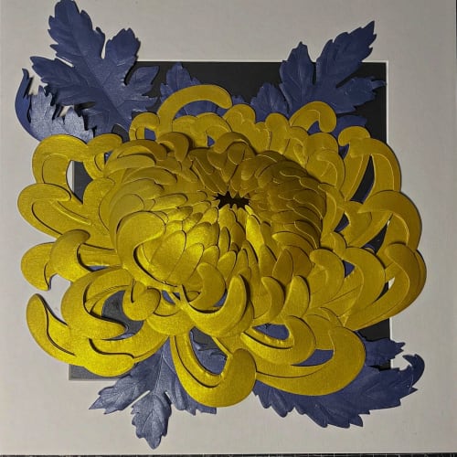 golden chrysanthemum | Mixed Media by carlo urgese