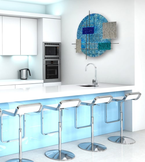 "Ice" Glass and Metal Wall Art Sculpture | Wall Sculpture in Wall Hangings by Karo Studios