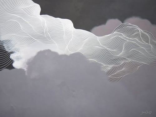 "Heart of Resilience" abstract line painting | Oil And Acrylic Painting in Paintings by Tracie Cheng