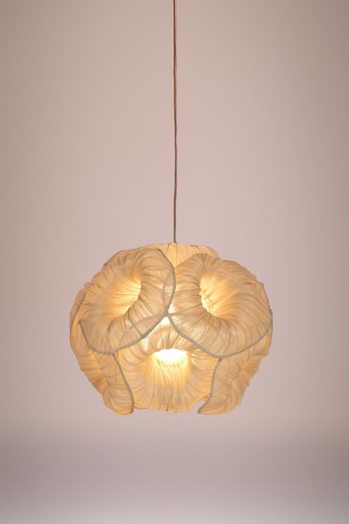 Modern Fabric Pendant Plain Light Anemone from Studio Mirei | Pendants by Costantini Design