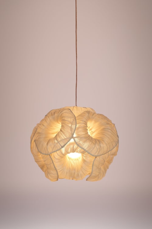 Modern Fabric Pendant Plain Light Anemone by Studio Mirei | Pendants by Costantini Design