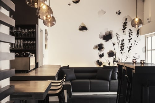 Custom Wallpapers | Wall Treatments by Emma Hayes | Sid at The French Cafe in Auckland