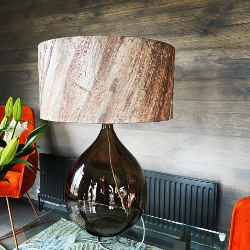 Copper Real Stone Translucent Lampshade | Lamps by QLA Interiors