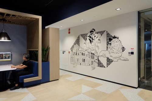 Confidential Bank Singapore office art mural | Murals by Just Sketch | Marina Bay Financial Centre Branch in Singapore