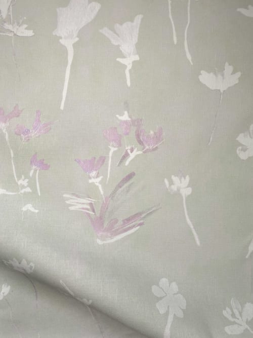 Desert Flowers - Sage Fabric | Curtain in Curtains & Drapes by BRIANA DEVOE