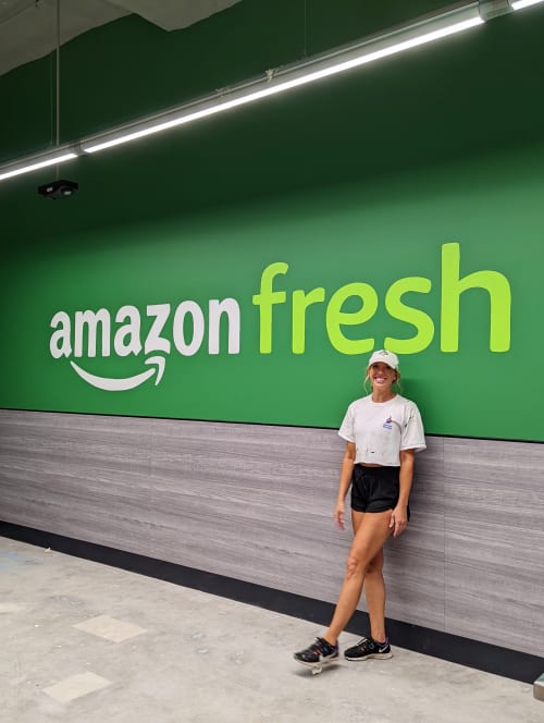 Amazon Fresh Logos | Street Murals by Girls Who Paint Murals | Amazon Fresh in Chevy Chase