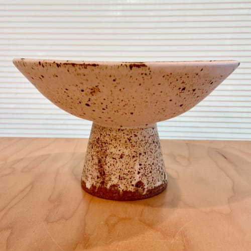 handmade pedestal bowl, unique centerpiece or fruit bowl | Decorative Objects by cursive m ceramics
