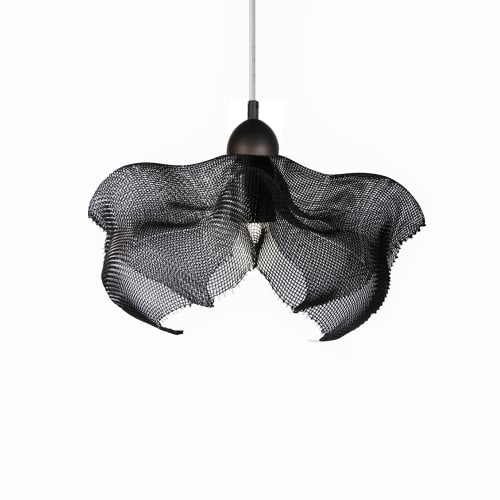 Pendant Light, Clouds III, Large 24"x11" Steel Wire Mesh | Pendants by Anne Lindsay Studio