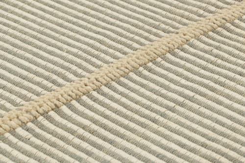 Rug & Kilim’s Contemporary Kilim in Gray and Ivory White | Rugs by Rug and Kilim