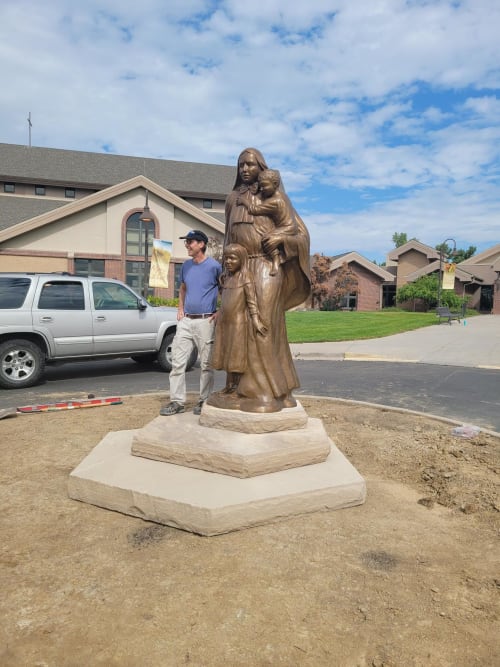 Mother Cabrini by Gary Alsum, NSG | Public Sculptures by JK Designs and the National Sculptors' Guild | Immaculate Conception Catholic Church in Lafayette