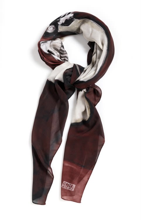 Sumo | Square Scarf | 54" x 54" | 85% modal . 15% cashmere . 100% original | Apparel & Accessories by Seth B Minkin Fine Art | Seth B Minkin Studio + Showroom in Boston