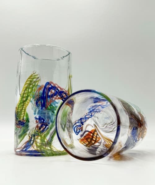 Cane-Fetti Tumbler | Drinkware by Anchor Bend Glassworks