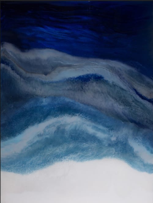 Private Collection:  Nordic Voyage Original Resin Painting | Oil And Acrylic Painting in Paintings by MELISSA RENEE fieryfordeepblue  Art & Design