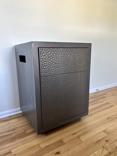 CPAP Nightstand 21st Century White Oak set of 2 | Storage by Walker Design Studios