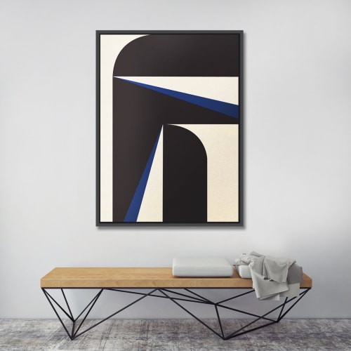 Abstract Blue Graphic No. 3 | Paintings by Nicolette Atelier