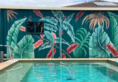 Home art (pool-side mural) | Murals by Emma-Alyce Art