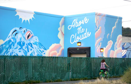 Above the Clouds | Street Murals by Celeste Byers | The SODO Track in Seattle