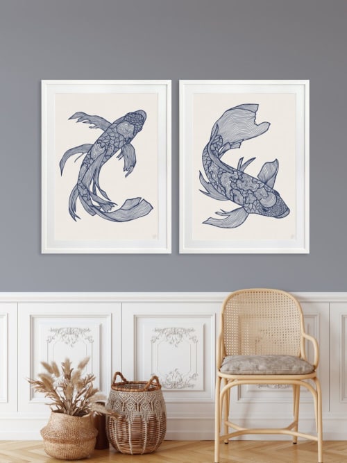Lucky Fish - Koi & Kei - Ocean - Framed Art | Prints by Patricia Braune