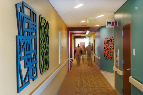 Graphic Wall sculpture | Sculptures by Linda Leviton Sculpture | Fair Oaks Medical Center | Kaiser Permanente in Fairfax