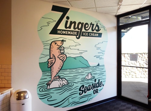 Zingers Homemade Ice Cream | Murals by J&S Signs | Zingers Homemade Ice Cream in Seaside