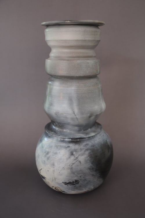 Tower Black & White Saggar | Vases & Vessels by Paysoneight Design by Dawn Palmer