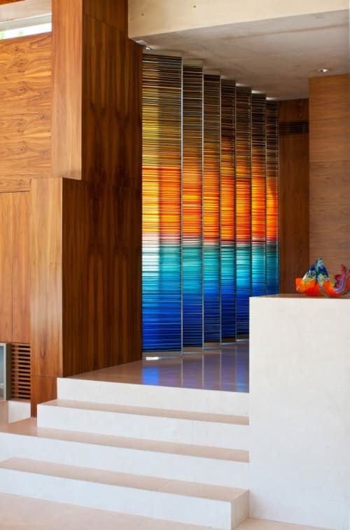 BARCODES Multicolor Glass Installation for Residencies | Interior Design by Studio Orfeo Quagliata