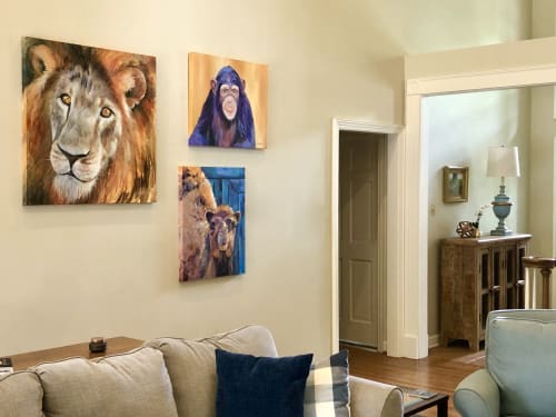 Lion for a Day, Tender Gaze, Hump Day | Paintings by Shelley Gentry