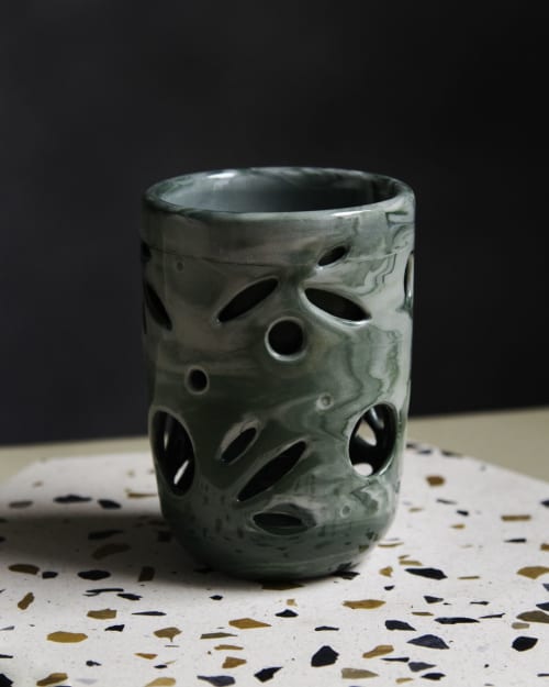 Double Wall Ceramic Mug 8oz. - Botanical Series | Cups by Liana Tarantini Sculpture & Design