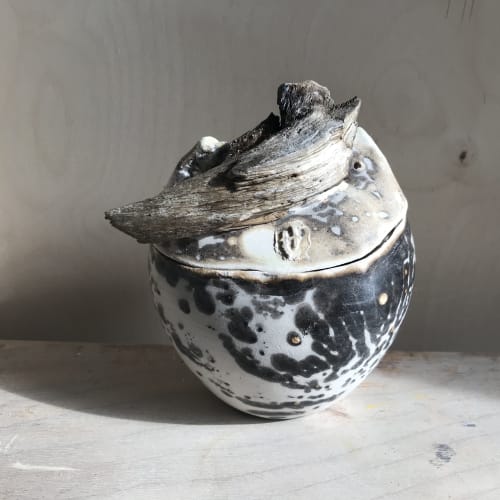 Obvara Jar With Driftwood | Vases & Vessels by Helene Fleury