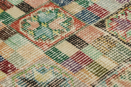 Vintage Zeki Múren Square Rug in Polychromatic Geometric | Area Rug in Rugs by Rug and Kilim
