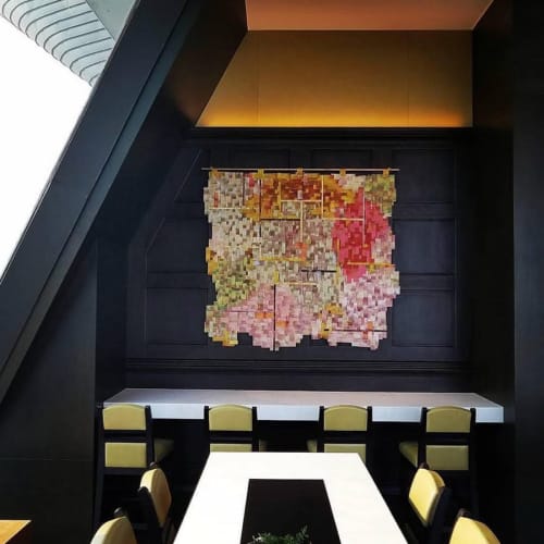 Aerial mapping wall art | Macrame Wall Hanging in Wall Hangings by Lyndi Sales | Hotel Cambodiana in Phnom Penh