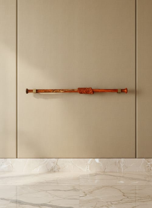 Solid Apple Wood Curtain Rod | Hand-Turned Luxury Detail | Decorative Frame in Decorative Objects by Holzkunst Samuel Meisinger