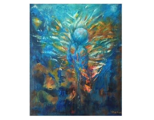 Genesis | Oil And Acrylic Painting in Paintings by Claire Szegvary