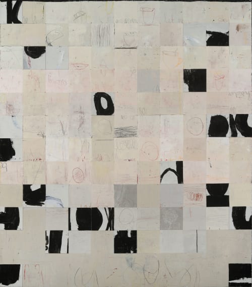 Black on White / 50"x44" / Acrylic, drawing on canvas | Paintings by Sidnea D'Amico