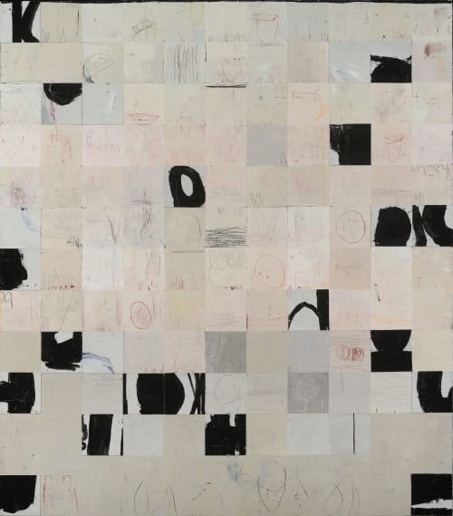 Black on White / 50"x44" / Acrylic, drawing on canvas | Oil And Acrylic Painting in Paintings by Sidnea D'Amico