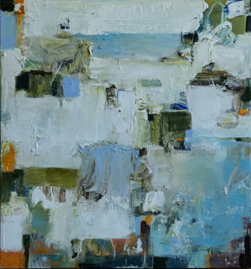 407 Cliff Houses Near Amalfi | Oil And Acrylic Painting in Paintings by Anne B Schwartz