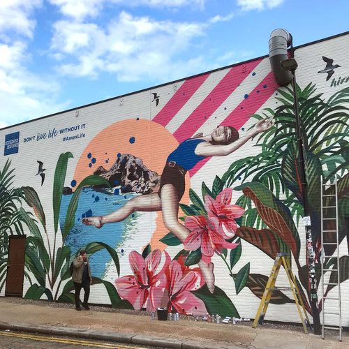Tropical Mural | Murals by Josephine Hicks | Boxpark Shoreditch in London