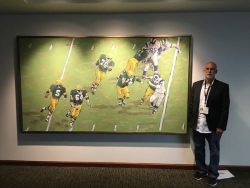 Green Bay Packers sports painting for Lambeau Field  football stadium, Green Bay Wisconsin | Paintings by An Artist Life | 1265 Lombardi Ave in Green Bay