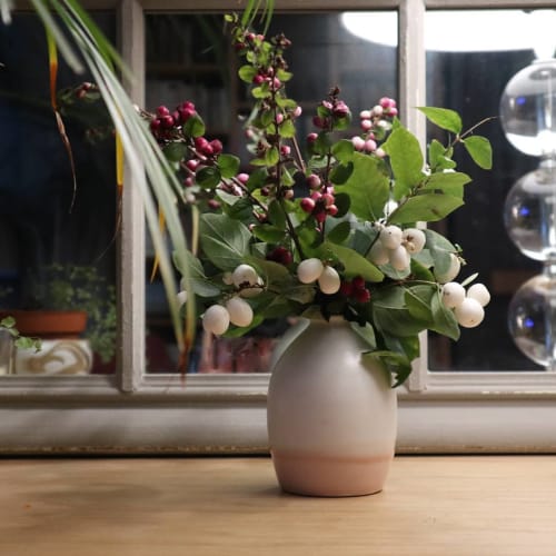 Strawberries and Cream, Rose Ombre Bud-vase and Sphere Vase | Vases & Vessels by Katie Robbins