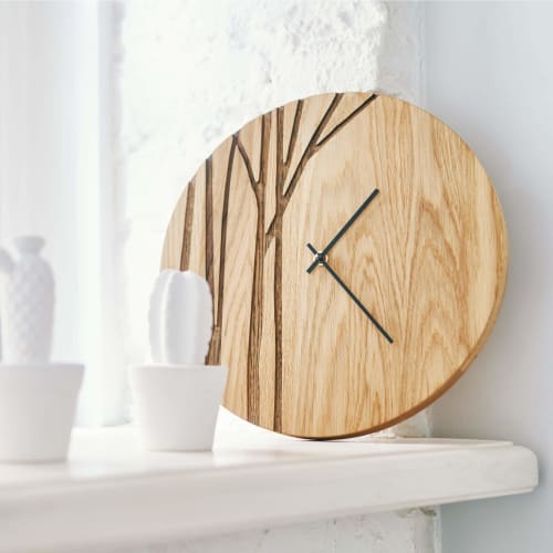 Oak Wood Wall Clock PAULIS | Decorative Objects by DABA