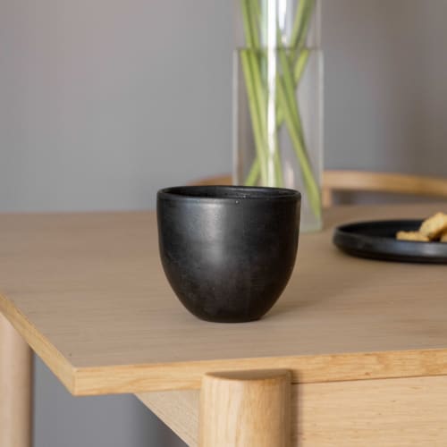 Black Matte Stoneware Egg Shaped Coffee Cup | Drinkware by Creating Comfort Lab