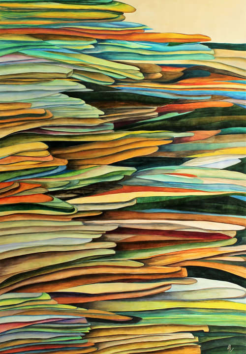 'Strata of Memory' | Oil And Acrylic Painting in Paintings by Sangeeta Sagar