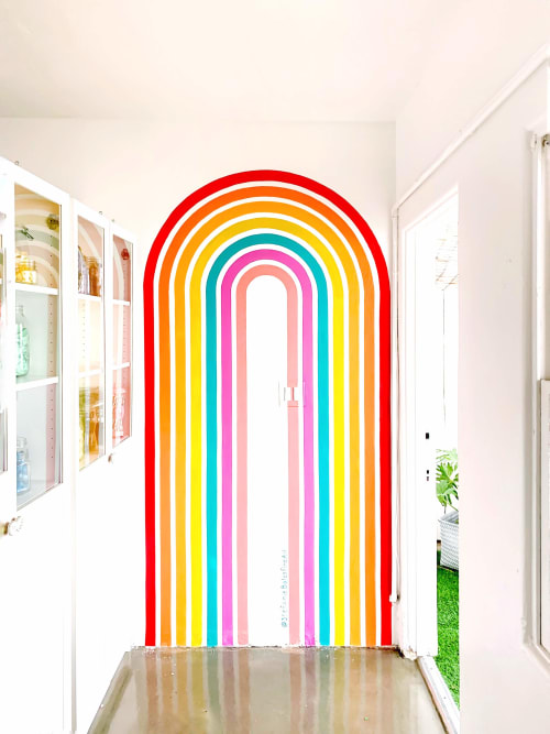 Modern Rainbow Mural | Murals by Stefanie Bales Fine Art | Wee Gather in San Diego