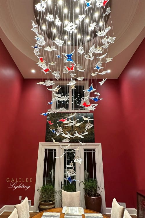 Murano Maple Leaves and Butterflies Dining room chandelier | Chandeliers by Galilee Lighting