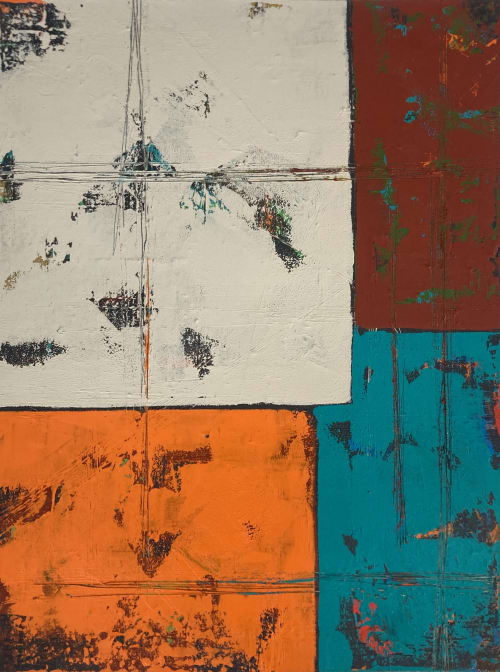 Scooch Over, Original acrylic on paper | Mixed Media in Paintings by JD Logan Fine Art